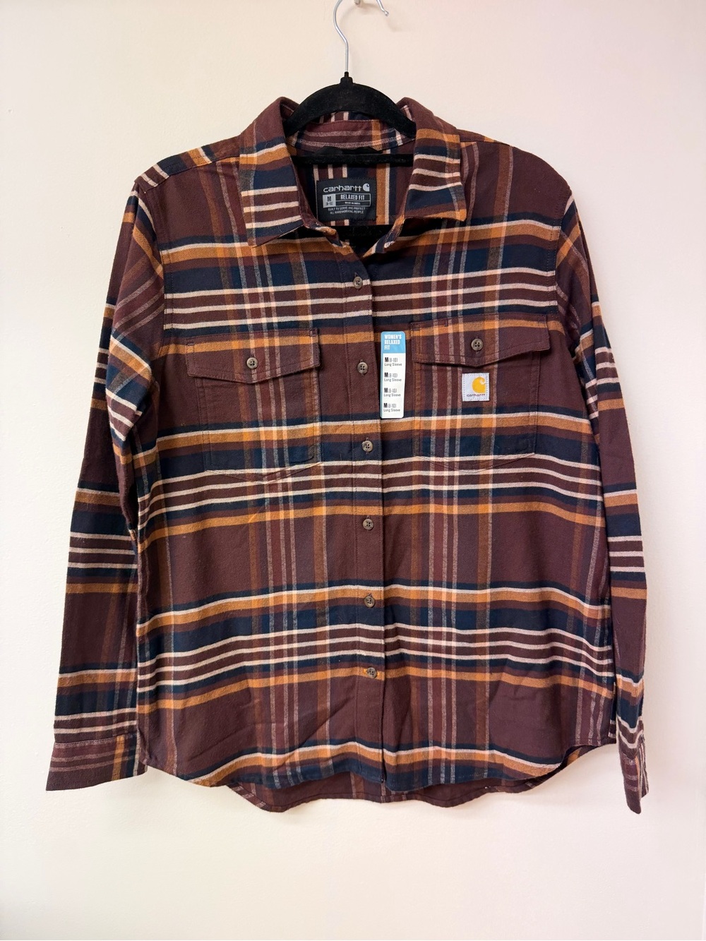 CARHARTT WOMEN'S TENCEL™M
FIBER SERIES RELAXED FIT PLAID PRINT LONG SLEEVE M
